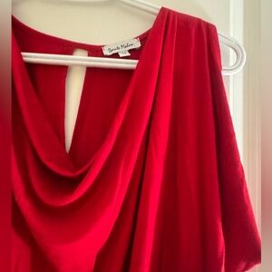 Red Draped Open Back Top